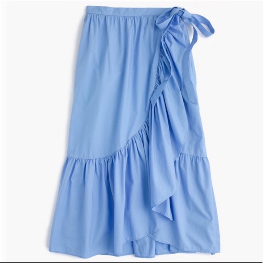 J. Crew Blue Wrap Maxi Skirt